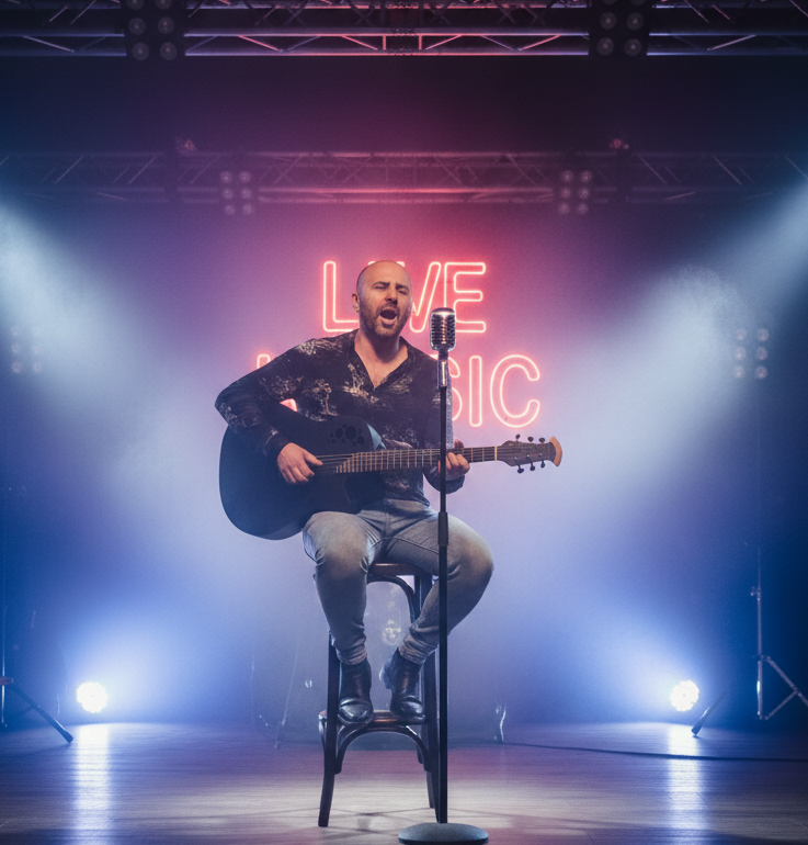Cantante en Acustico en local del centro de Málaga