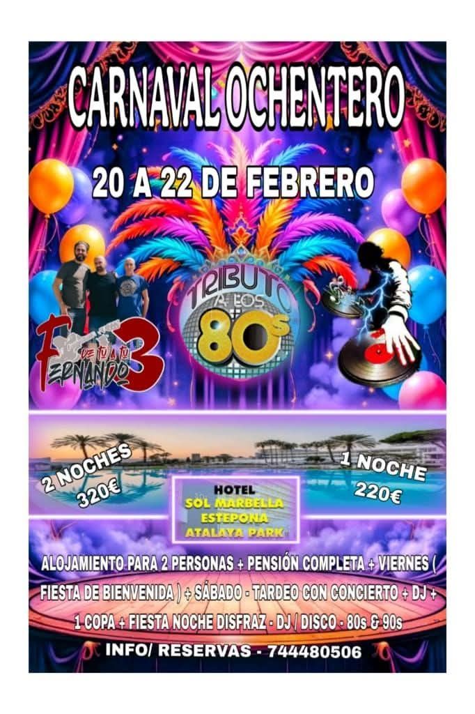 Carnaval ochentero en Hotel Atalaya Park Estepona