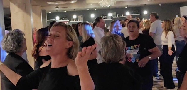 Público bailando durante concierto de grupo de versiones Fernando de Tú a Tú en Málaga